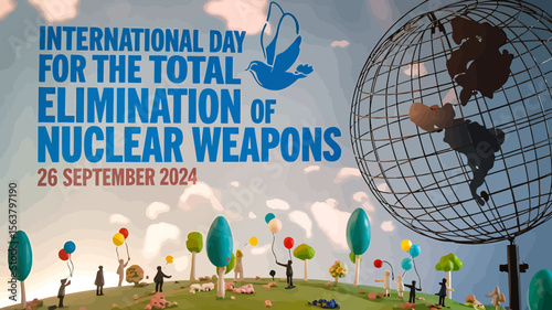 International Day For The Total Elimination of Nuclear Weapons Vector Image Illustration