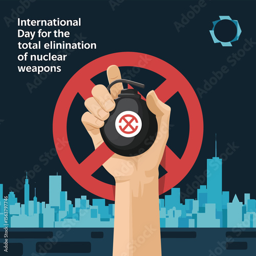International Day For The Total Elimination of Nuclear Weapons Vector Image Illustration
