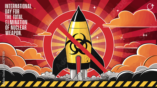 International Day For The Total Elimination of Nuclear Weapons Vector Image Illustration