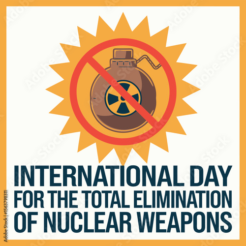 International Day For The Total Elimination of Nuclear Weapons Vector Image Illustration