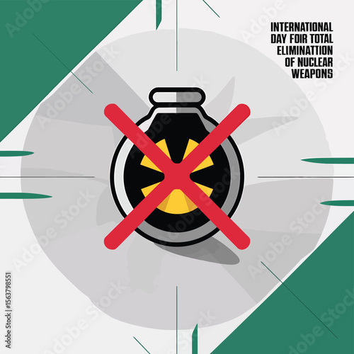 International Day For The Total Elimination of Nuclear Weapons Vector Image Illustration