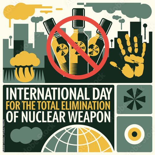 International Day For The Total Elimination of Nuclear Weapons Vector Image Illustration