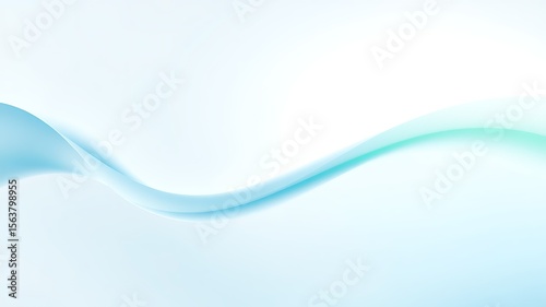 Abstract Light Blue and Green Wave Background Subtle Gradient Smooth Flowing Lines Minimalist Design