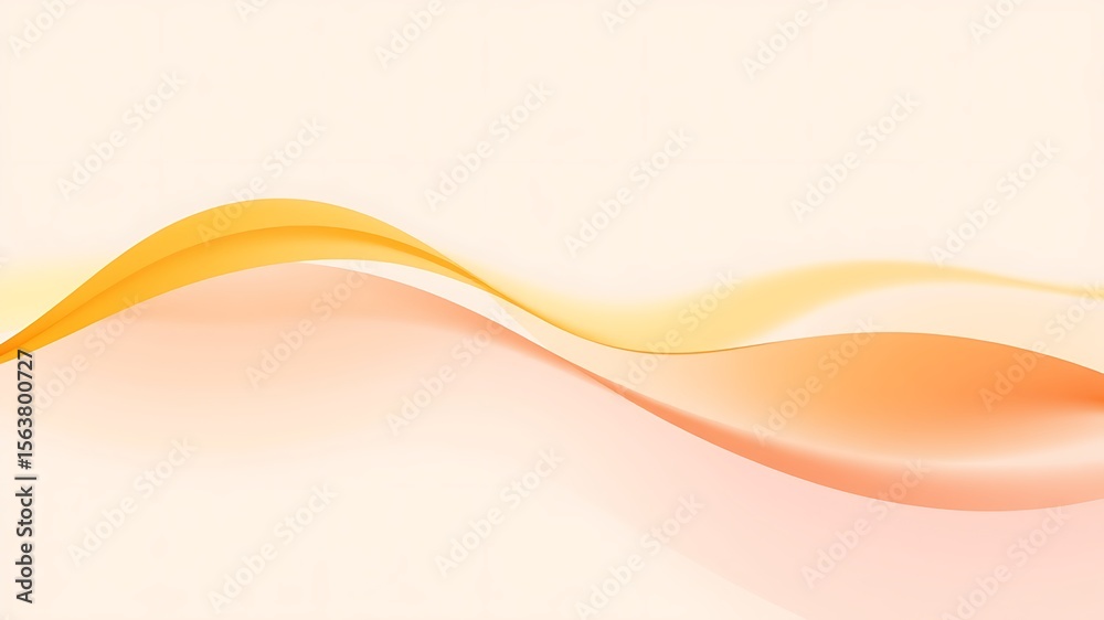 Obraz premium Abstract Orange and Peach Wave Background Soft Pastel Color Gradient Smooth Flowing Lines Elegant Design