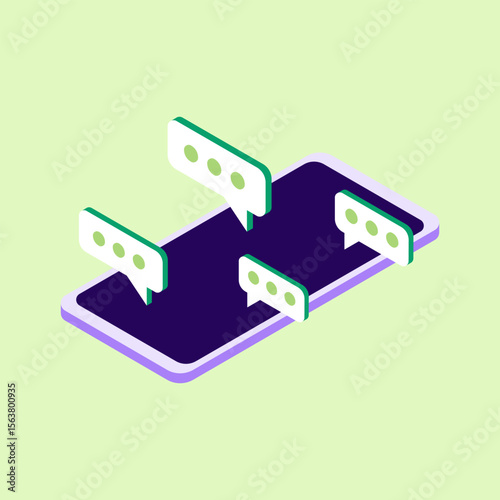 Illustration of a Cell Phone with a Chat Balloon
