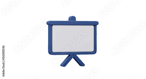 3d blank board on white background