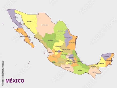 Map of Mexico with Provinces