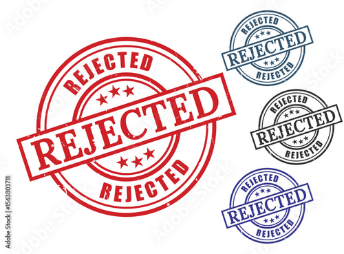 Rejected Stamp Graphics Red Blue Variations