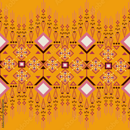 Geometric Ethnic pattern,
Native American tribal fabric, tile, carpet, vector,
illustration design, on background, Pattern fabric pixel, design for background, clothing, decorative, drapery, cloth