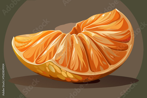 A Juicy Segment of Mandarin Orange Fruit Illustration