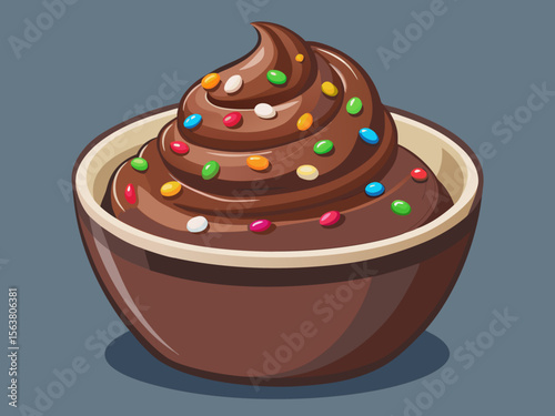Chocolate Dessert with Colorful Candy Sprinkles