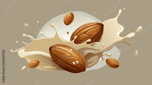 Almond Milk Splash with Almonds