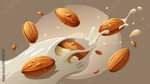 Almond Milk Splash with Almonds