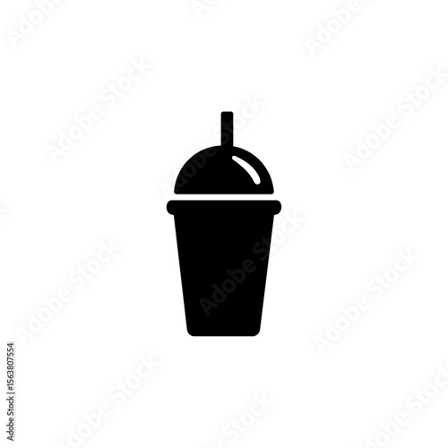 フラッペ・スムージーカップのシルエットアイコン｜Frappe or Smoothie Cup Silhouette Icon