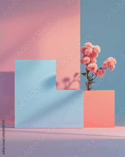 Vibrant Social Media Template with Solid Color Background and Soft Shadow