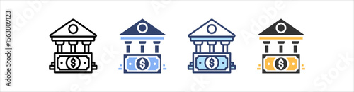Banking Icon Set Multiple Style Collection