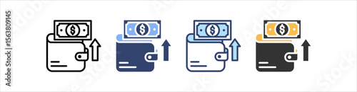 Spending Money Icon Set Multiple Style Collection
