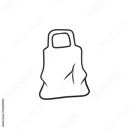 Simple Hand-Drawn Reusable Shopping Bag or Tote Bag, Promoting Eco-Friendly Lifestyle