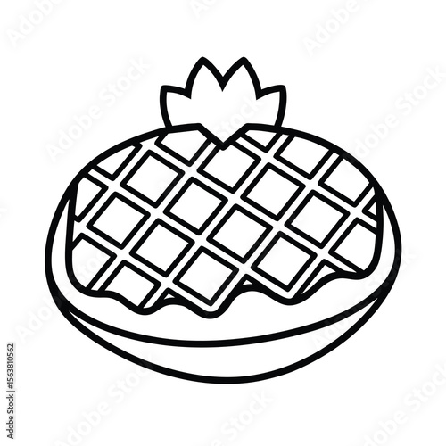 belgian waffle line art sketch