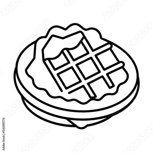 belgian waffle line art sketch