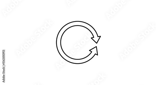 Continuous loop arrow icon in minimalist style for refresh and reload indication