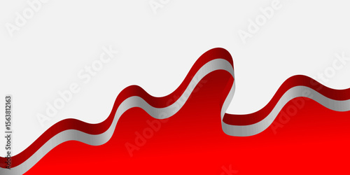 Indonesian flag design. Happy Indonesian Independence Day greetings. 17 August 1945, for templates of greeting cards, banners with the words Dirgahayu of the Republic of Indonesia.