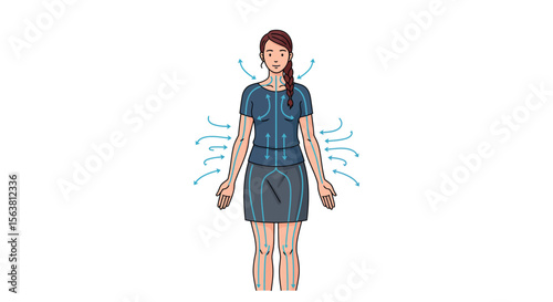 Strong arm flexing vector illustration in flat style for fitness and gym designs