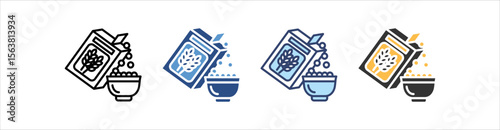 Cereal Icon Set Multiple Style Collection