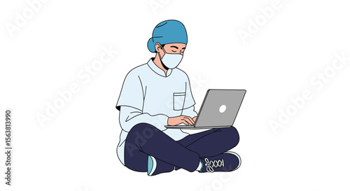 Doctor Working Remotely With Laptop During Health Crisis Providing Online Medical Consultation