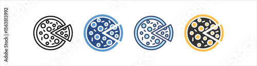 Pizza Icon Set Multiple Style Collection