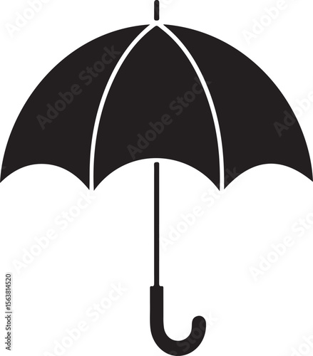 Umbrella Icon - Minimalist Black & White Design