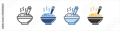 Porridge Icon Set Multiple Style Collection
