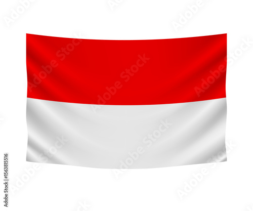 Realistic hanging flag of Indonesia. Empty fabric banner illustration design. Free Download Realistic hanging flag of Indonesia. Empty fabric banner illustration design. - GFXLoad