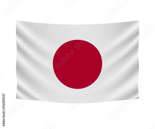 Realistic hanging flag of Japan. Empty fabric banner illustration design. Free Download Realistic hanging flag of Japan. Empty fabric banner illustration design. - GFXLoad