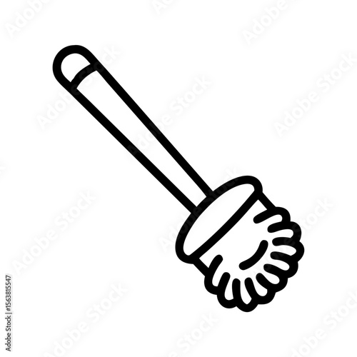 Simple black line drawing of a toilet brush