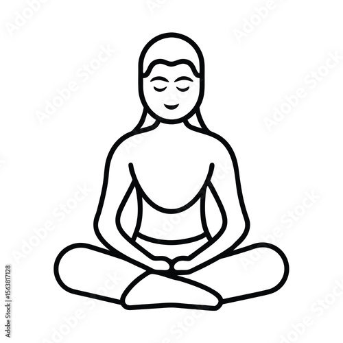 focus calm peace mindful line icon