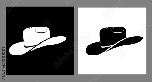 illustration of a cowboy hat. Simple design outline style. Drawing with line art style. Vector illustration, black Cowboy hat logo icon design vector illustration template