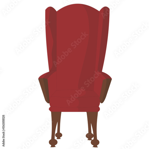 Illustration of a red classic armchair