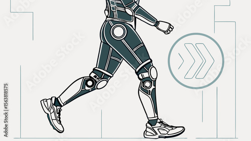 Bionic Human Legs Running with Robotic Exoskeleton. Future Technology Concept for Enhanced Mobility, Prosthetics, and Human Augmentation. Advanced ...