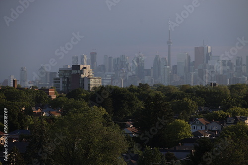 Photography Landscape view of Toronto downtown in summer, photo was taken from East York, Toronto