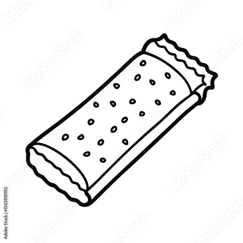 granola bar simple line art drawing 