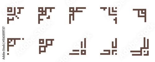 corner frame vector elements on transparent background