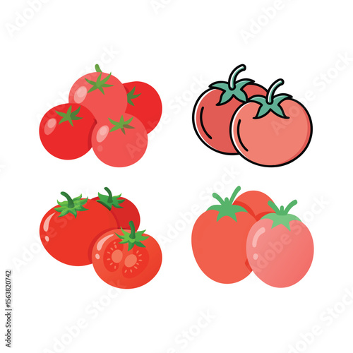 Collection of Colorful Tomato Illustrations