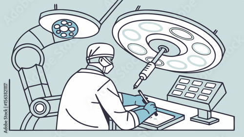 Robotic Surgery Illustration: Precision Medical Technology