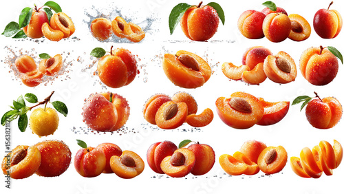 Set of Apricot floating png