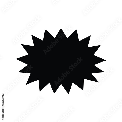 Dynamic jagged electric border surrounding a speech bubble graphic for communication and dialogue