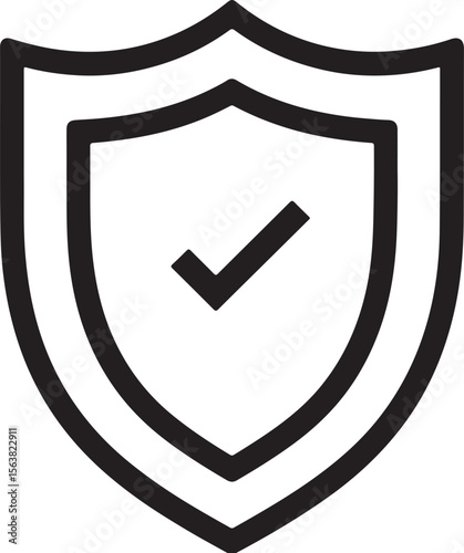 Shield with checkmark symbol security protection