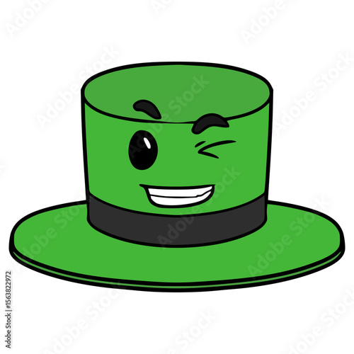 top hat character illustration hand drawn isolated vector