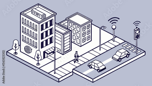 Smart City Isometric Illustration: Connected Infrastructure