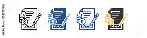 Debt Icon Set Multiple Style Collection